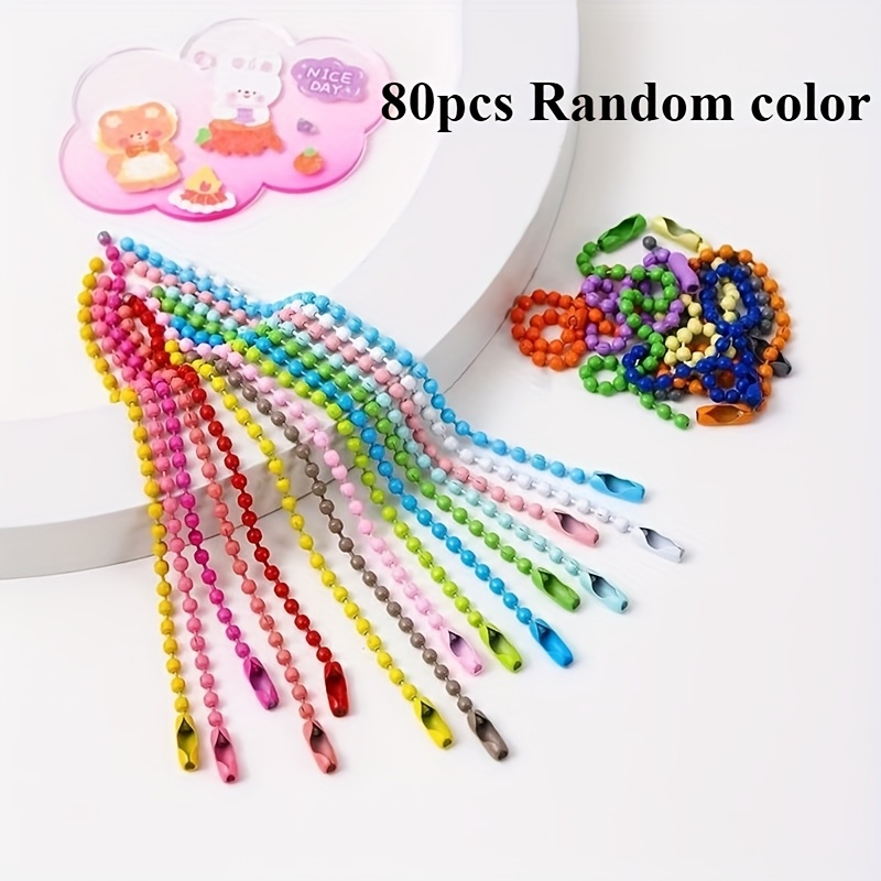 TEMU 80pcs Of Random Color Bead Chains, Suitable For Hanging Tags, Diy Handicrafts, Christmas Tree Decorations, Festival Decoration Items. The Length