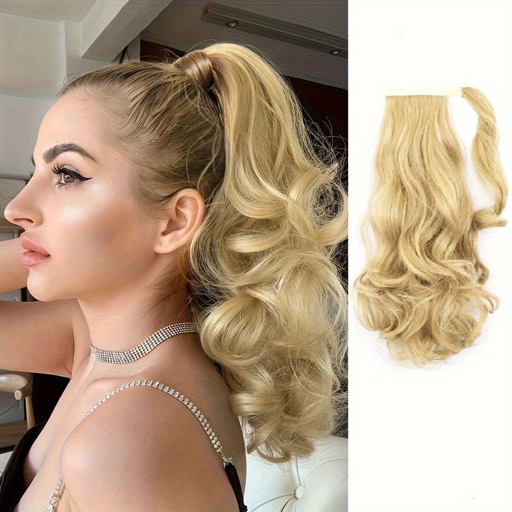 1pc curly wave ponytail extension synthetic fiber hairpiece for women versatile clip in ponytail hairpiece for all   ideal for halloween christmas and daily wear details 6