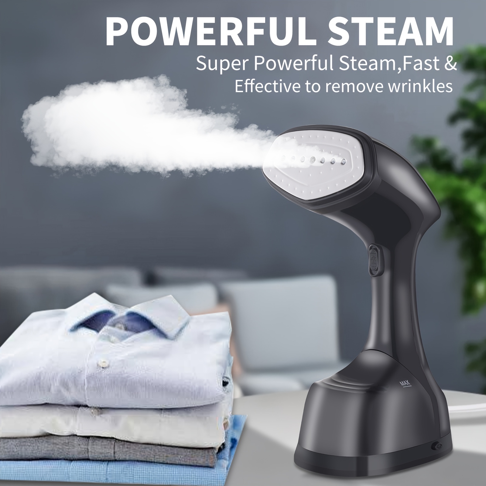 

1pc 1100w Portable Handheld Garment Steamer, 250ml Large Capacity, -up, Strong Penetrating , 2-in-1 Iron & Wrinkle Remover, Suitable For Fabrics, 110-130v Us Plug, No Battery Required