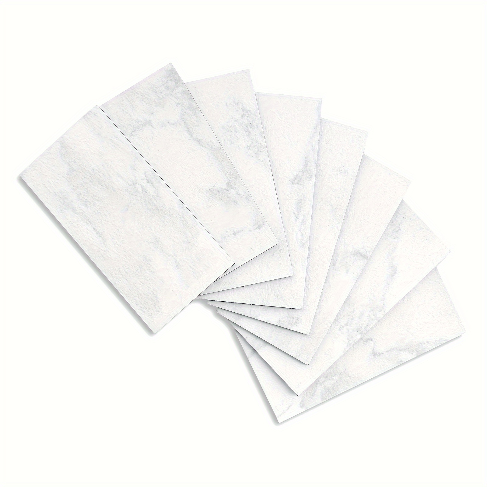 

100 Sheets Peel And Stick Backsplash 3 X 6 Inches 3d Pvc Composite Wall Tile Stick On Backsplash Tile For Kitchen Bathroom, Laundry Room, Fireplace In Bright Kara White Stone