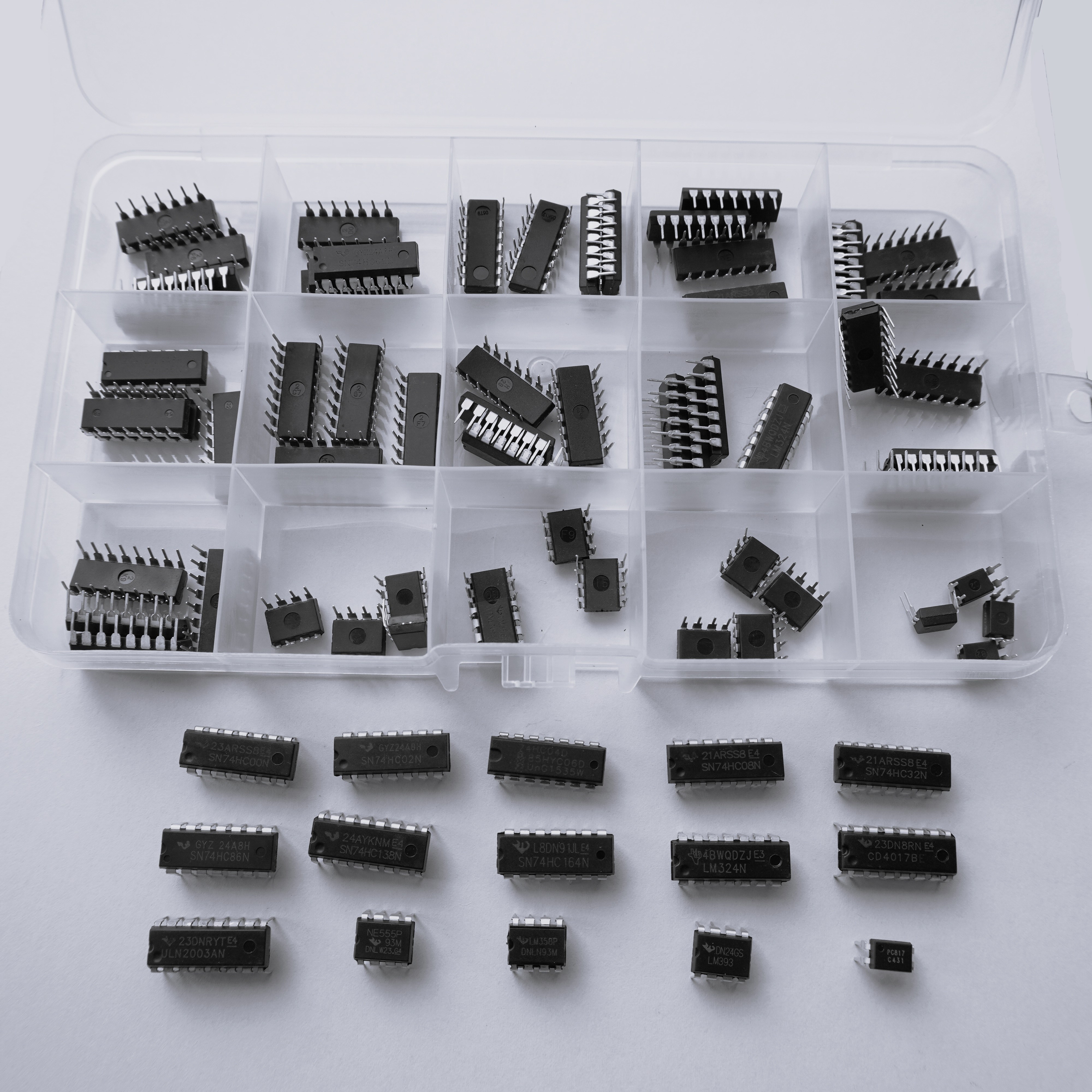 

75pcs Electronics Kit: Gates, Hex Inverters, Decoders, Shift Registers & More - Ideal For Diy Projects