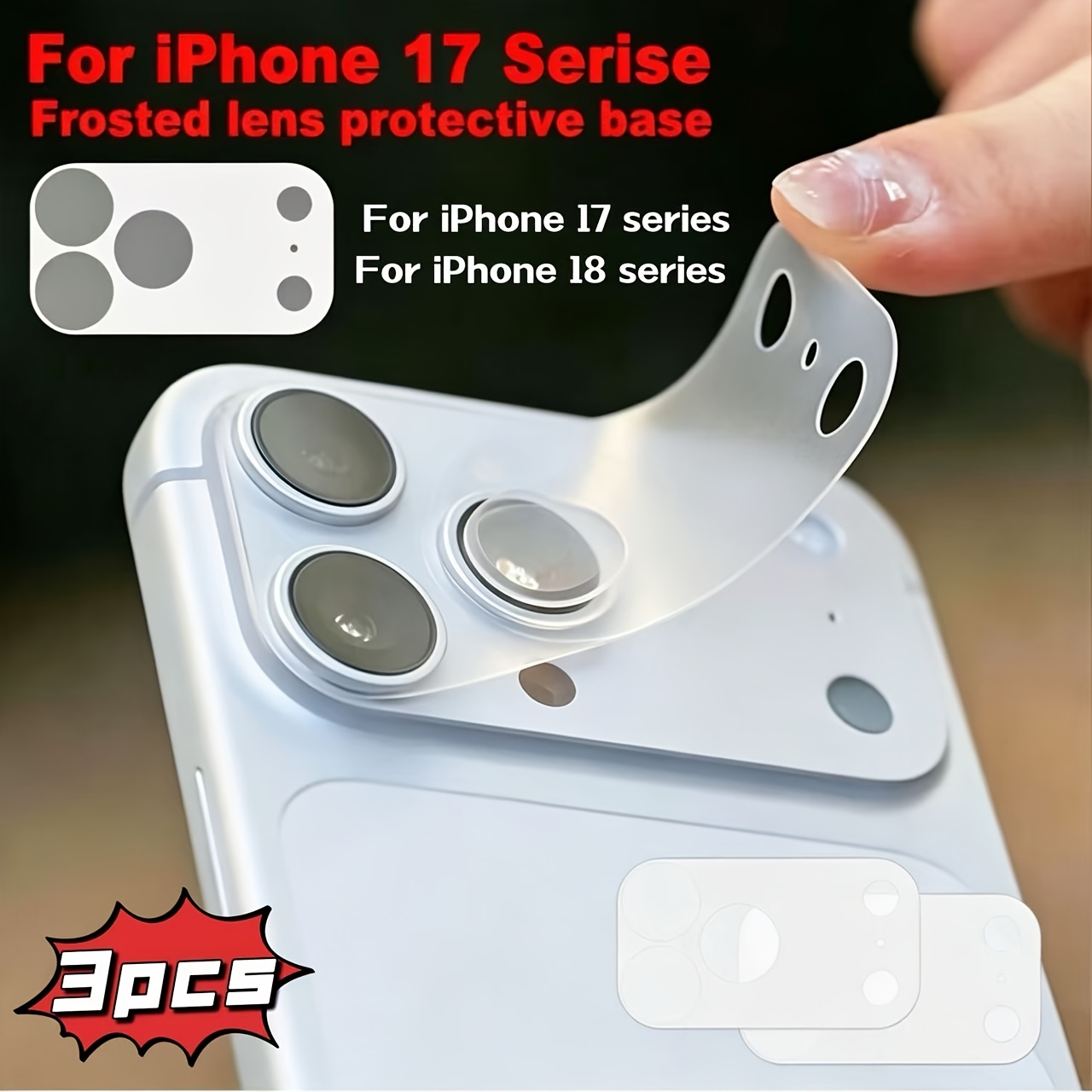 TEMU Protezione per satinata con taglio di precisione, confezione da 3, per iPhone 18 Pro Max/18 Pro/18/iPhone 17 Pro Max/17 Pro/Air/17 �� Durezza 9H,