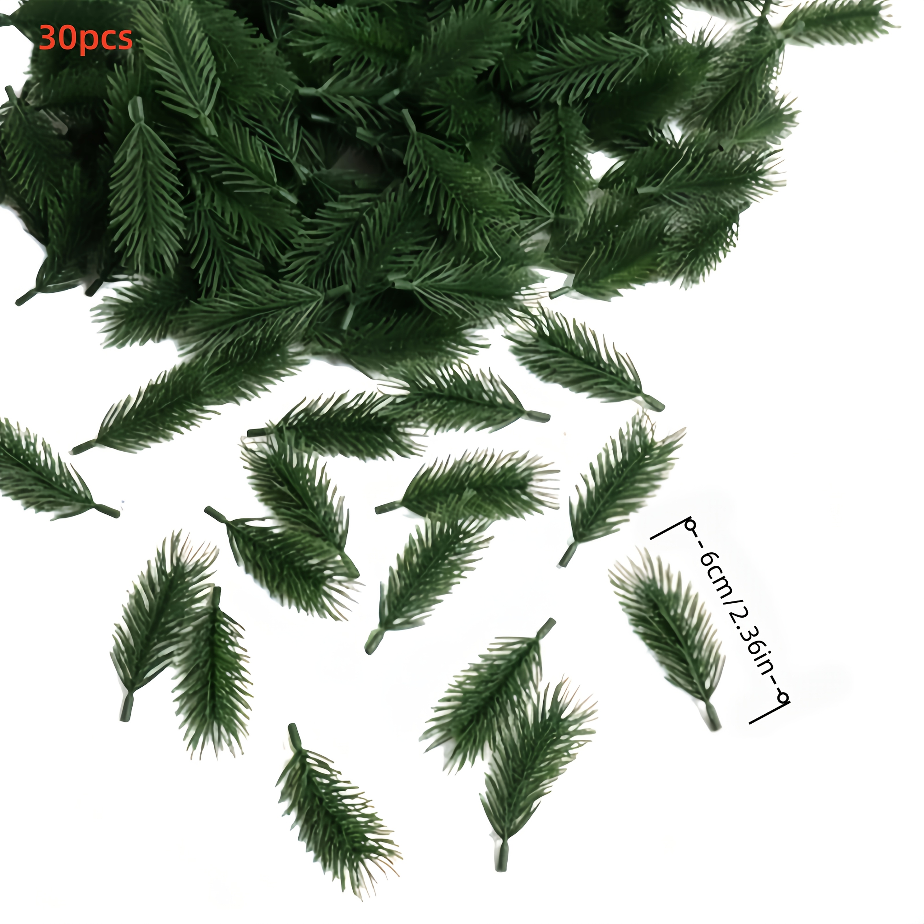 TEMU 30 pezzi, Artificiale, Aghi di pino natalizi simulati, Aghi di pino/ di alghe galleggianti in plastica, Materiali per composizioni , Decorazioni