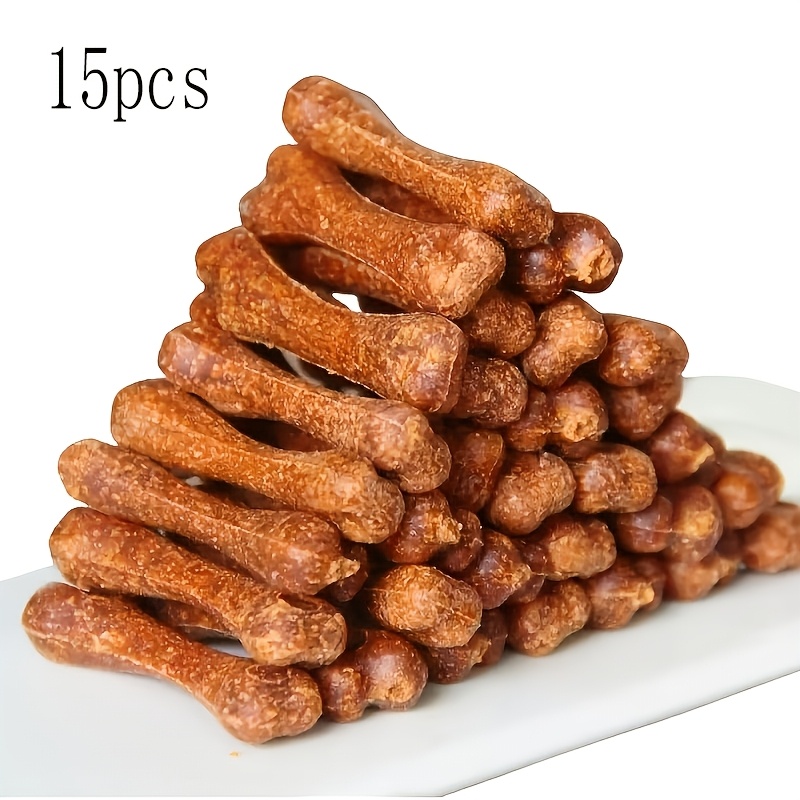 TEMU Lot de 15 bâtonnets dentaires pour chien, convient aux chiots de taille moyenne à grande, jouets à mâcher pour le nettoyage des dents