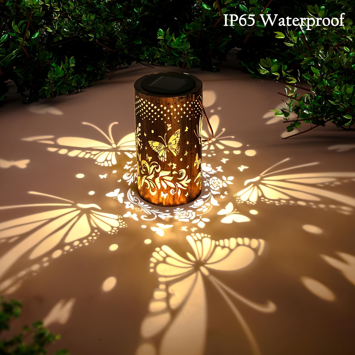 IEEILULU Lanterne Solaire Exterieur Jardin, Lanterne Solaire En Métal Blanc, IP65 étanche