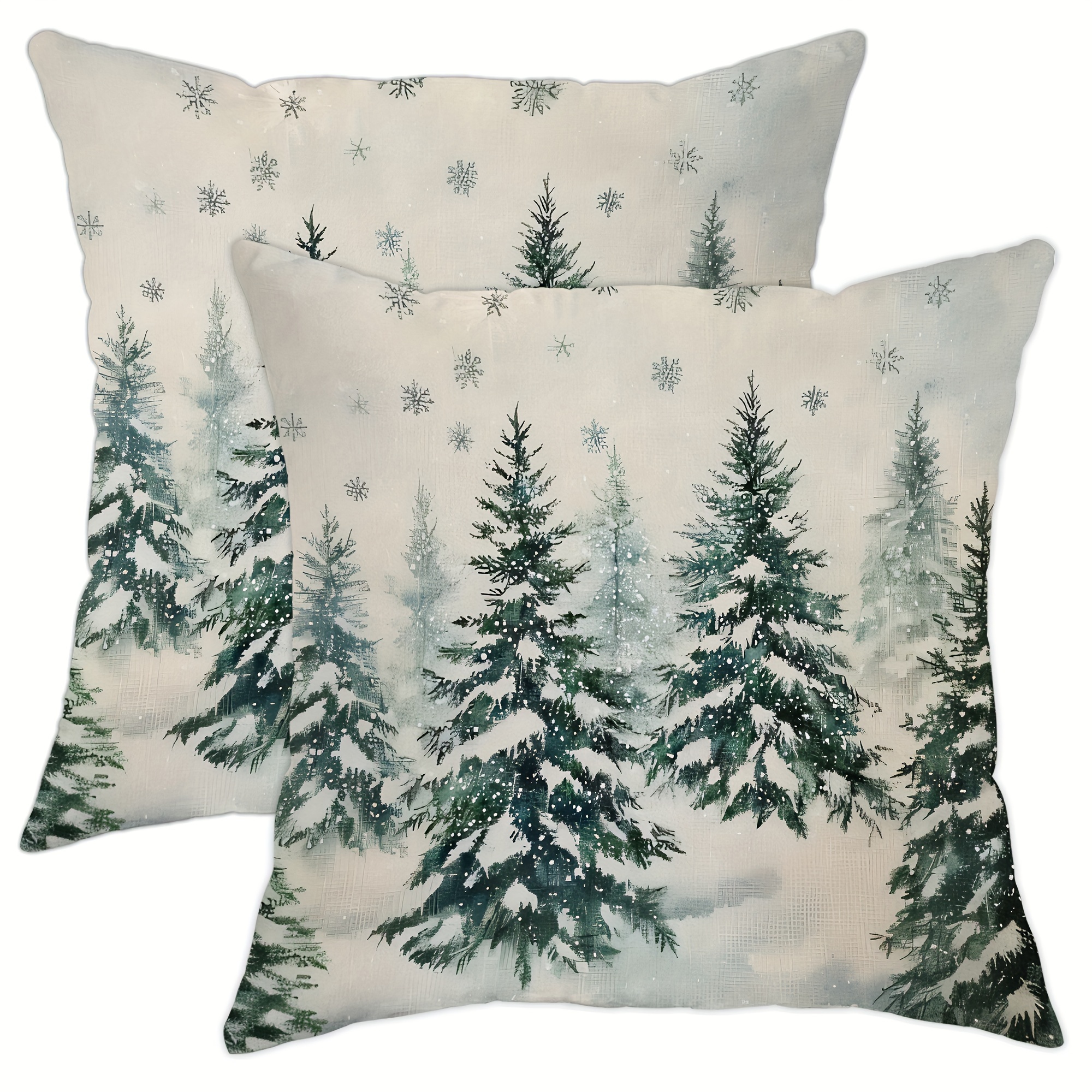 

2pcs Housses de Coussin en - de & Arbre, Décoration d'Hiver en & et Chambre, Housse de Coussin en Zippée (Inserts de Coussin Non ), Décoration de