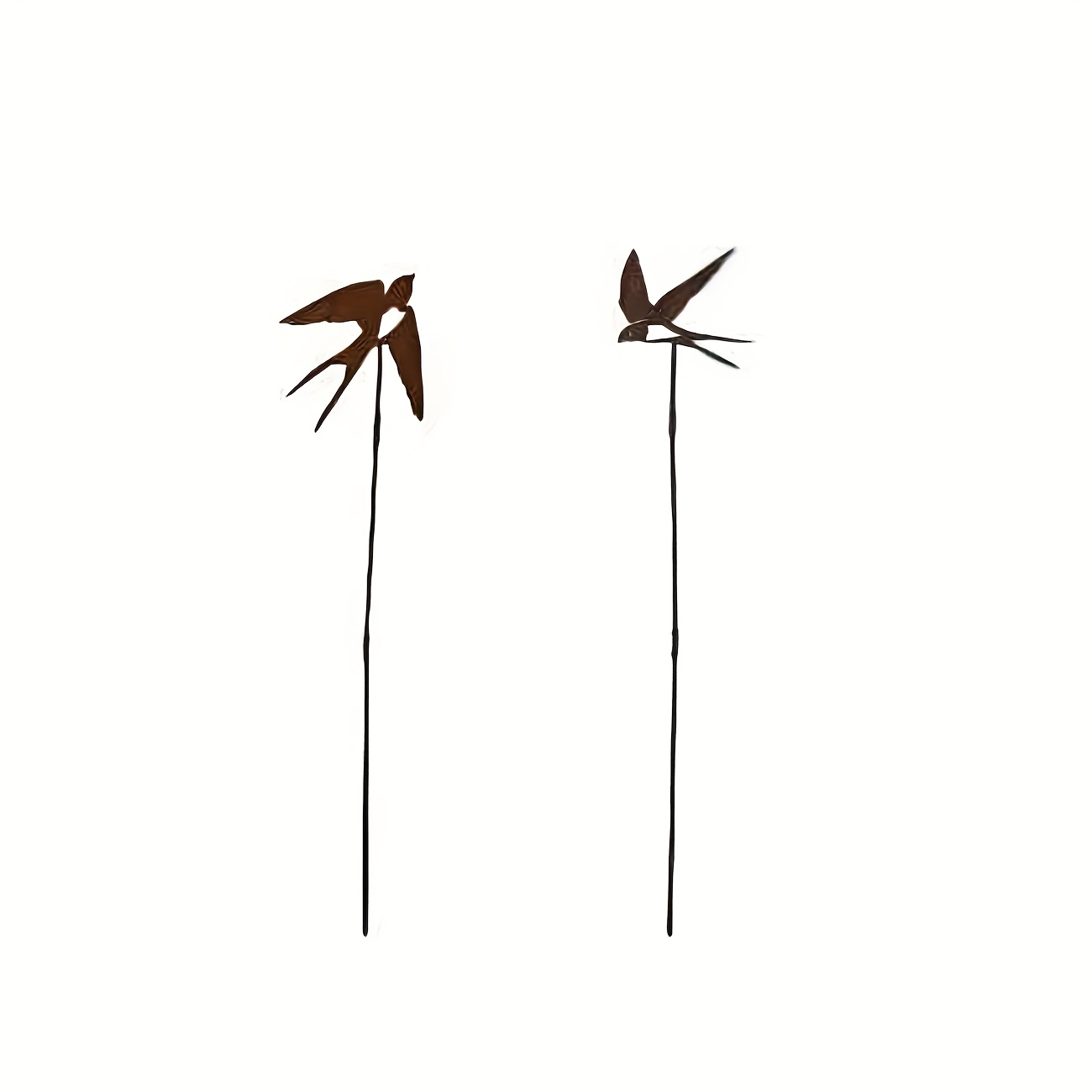Image of 2pcs Set Of Rustic Metal Swallow Planters, Suitable For Gardens, Lawns, Patios, , Weddings, And Outdoor Party Venues | Decorative Enhancement | Atmosphere Creation