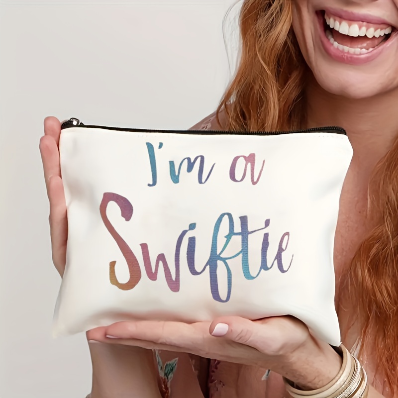 

I'm A Swiftie Pattern Cosmetic Bag Makeup Bag, Zipper Pouch, Snack Bag, Makeup Organizer For Travel, Pencil Pouch, Bag, Toiletry Bag