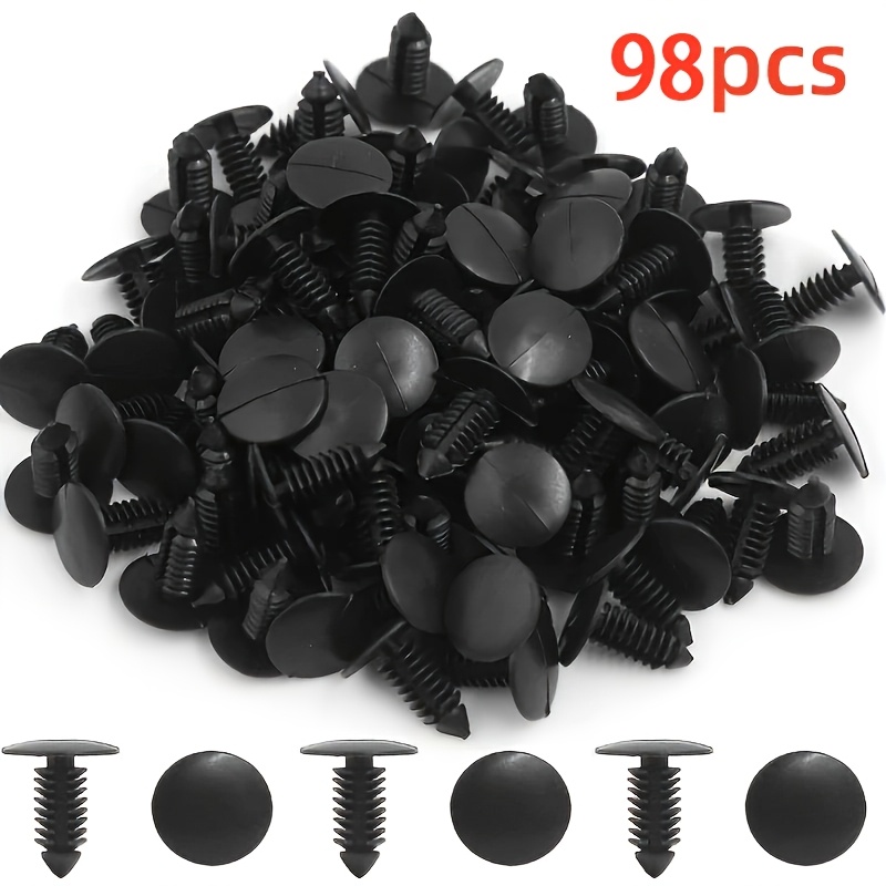 TEMU 98pcs Assortment 8mm Hole Car Clips Fender Bumper Trim Panel Fixing Plastic Rivets