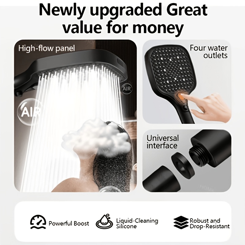 High-Pressure 4-Mode Handheld Shower Head Set