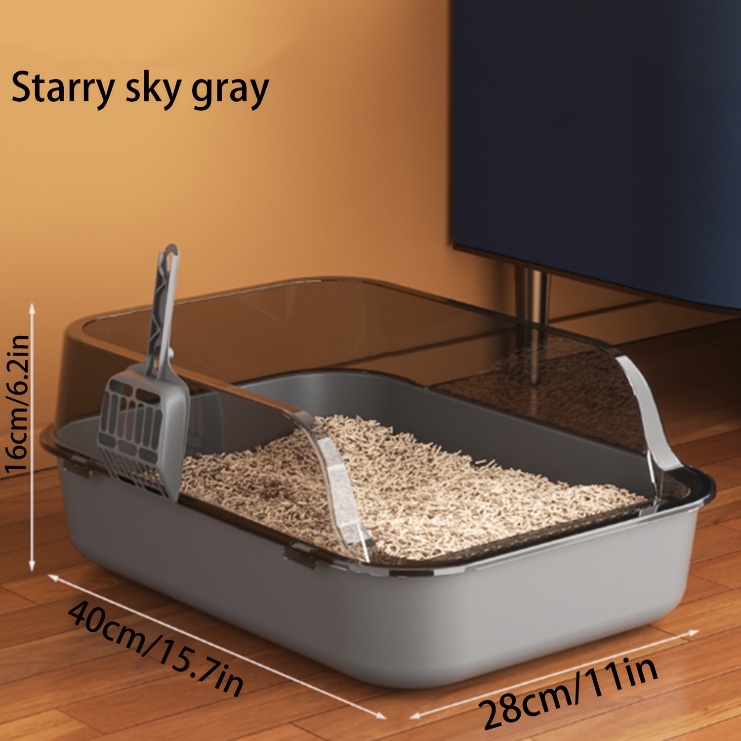 extra large heavy duty cat litter box high fence spill proof