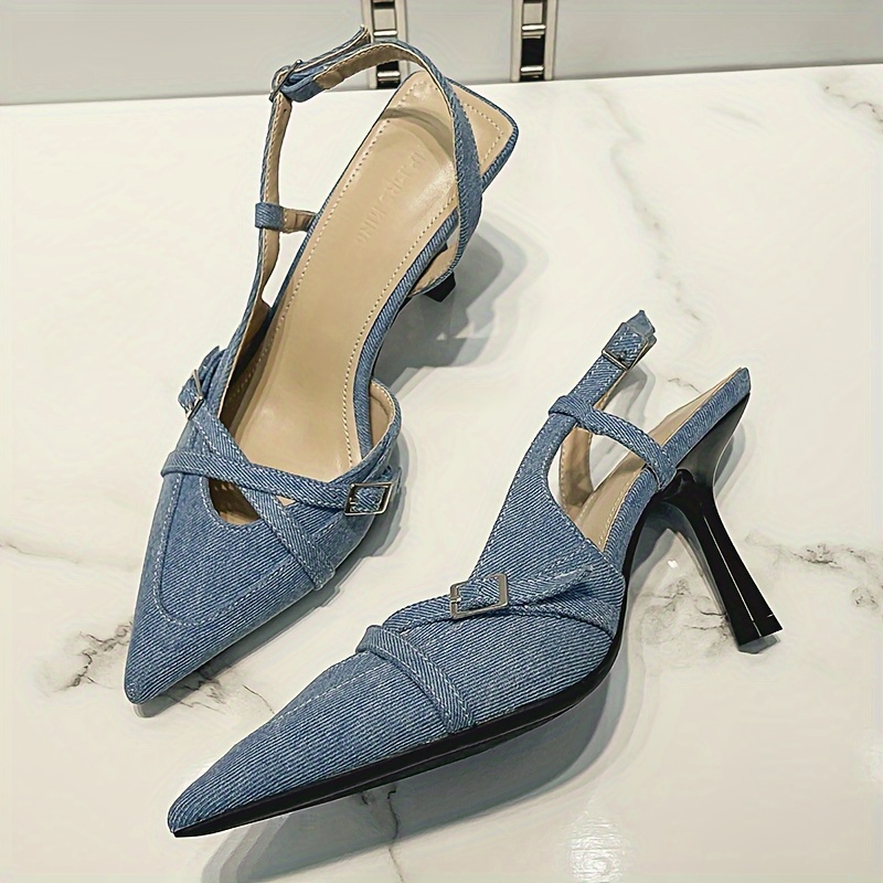 Women's High-Heeled Pumps with Open-Toe Design