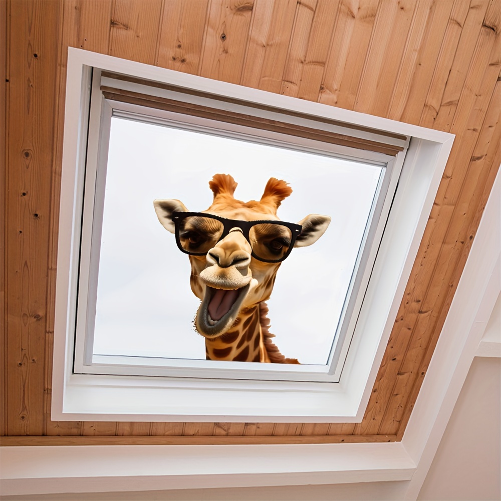   giraffe window cling removable self   decorative sticker for living room bedroom glass for spring details 15