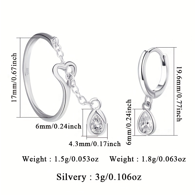 Geometric Oval Jewelry Set: Ring & Earrings