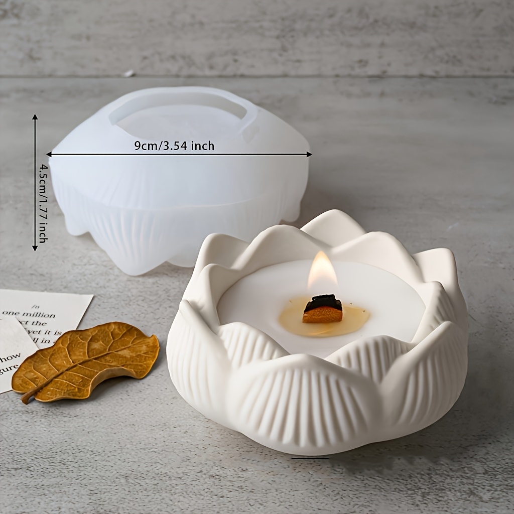 Resin Casting Molds, Of Lotus Candle Holder Plaster Mold, Creative Handmade Crafts, Suitable For Home Decoration Ornaments, Plaster Cement Resin Silicone Molds.
