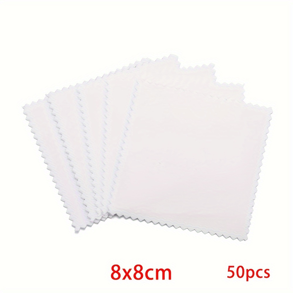 TEMU 20/50pcs 8X8Cm Chiffon d'entretien de bijoux de couleur aléatoire Double Velours Nettoyage Chiffon pour Bagues Bracelets Outils de nettoyage de