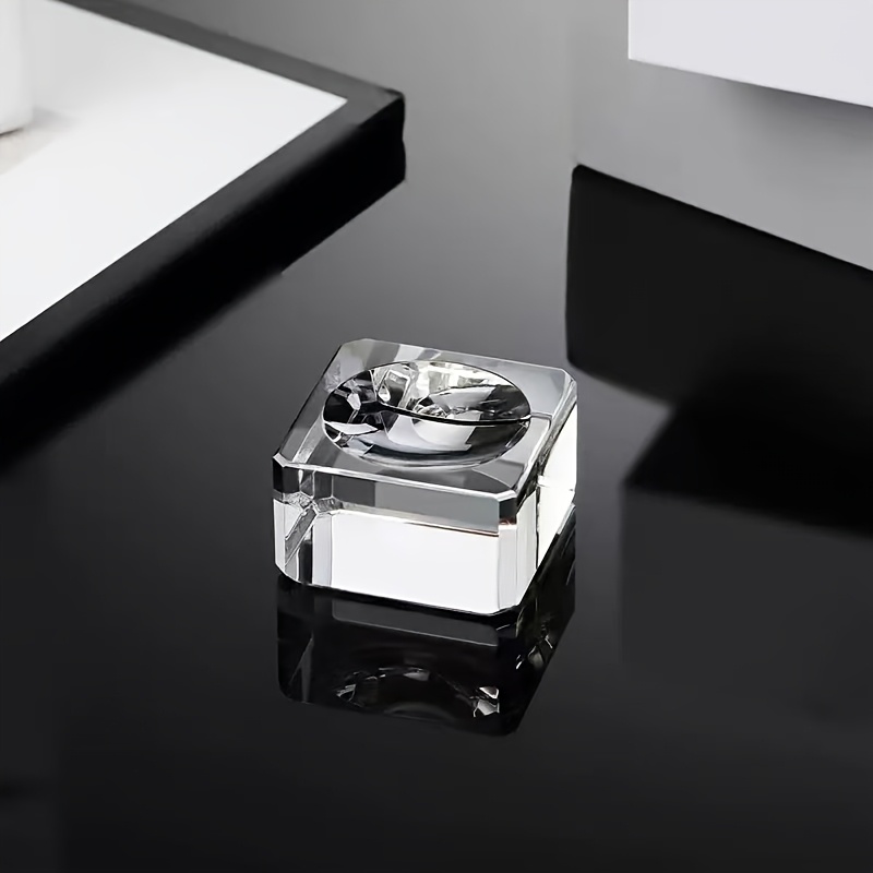 1pc Transparent Base Glass Crystal Ball, Geometric Style Desktop Display Stand, Beautiful Room Decoration, Home Decor