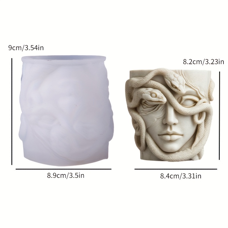 E-shop Medusa Relief Blumentopf Silikonform, Vollständiges 3D-Relief-Design, Einfaches Entformen und Wenige Luftblasen Silikonform, 1:1 Restaurierung