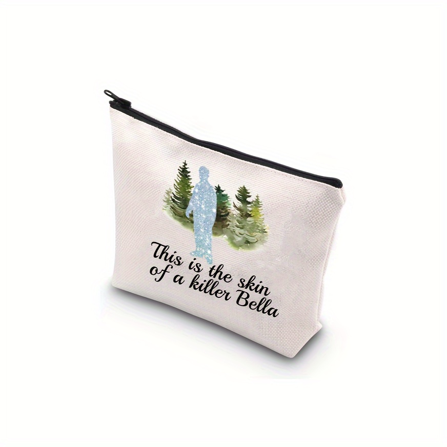 

Movie Show Inspired Gift: This Is The Skin Of A Killer Bella Zipper Pouch - Makeup Bag For Fans (ages 14+) - Linen Material