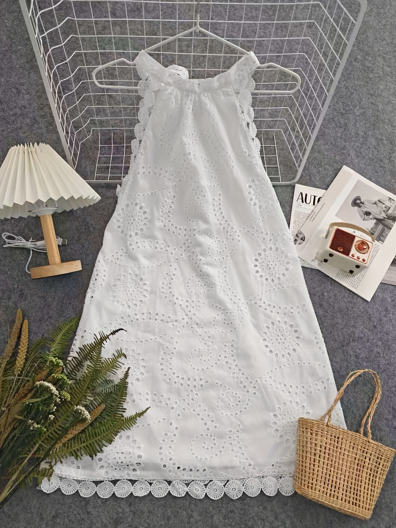 white lace fairy dress Floral Embroidered Tulle Prom Dress main image 0