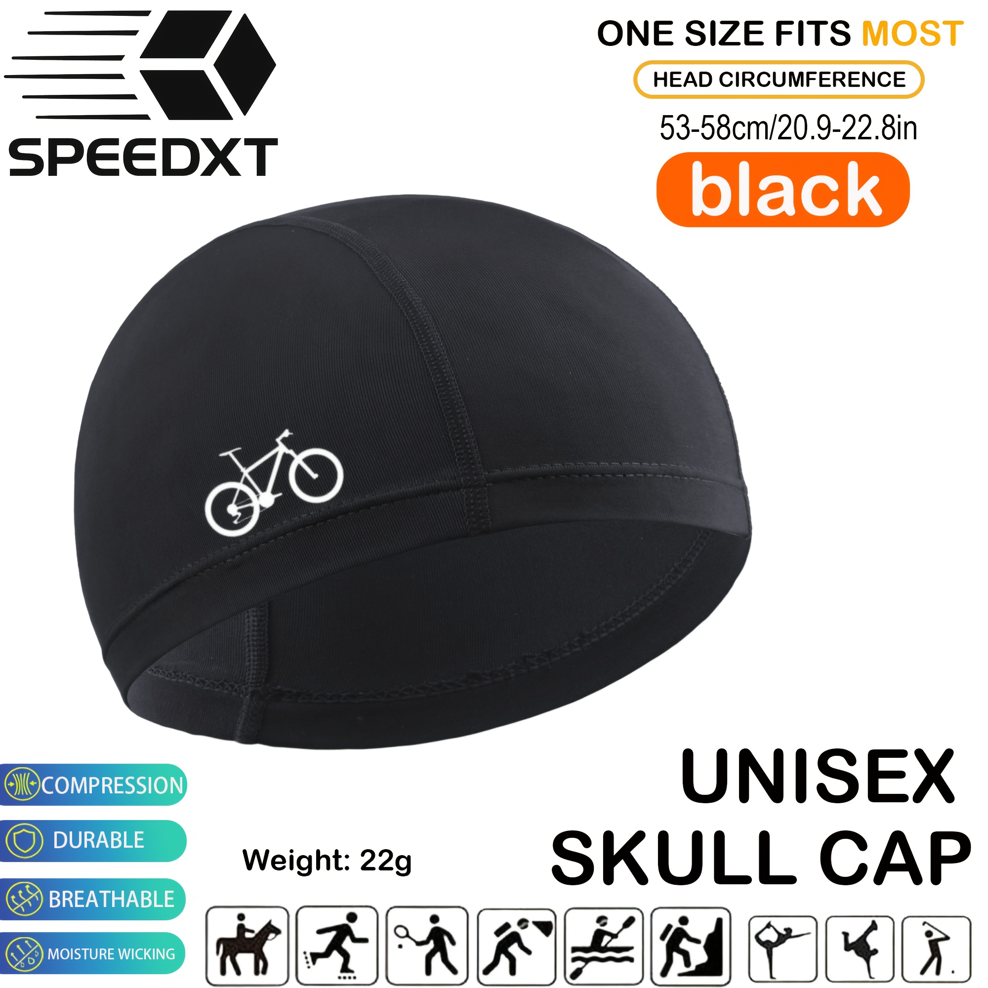 E-shop 1 Stück/2 Stücke Herren Schädelmütze Sonnenschutz Feuchtigkeitsabsorbierende Motorrad-Liner Lauf- Fahrradkappe Kühlungsmütze für Outdoor-Sport