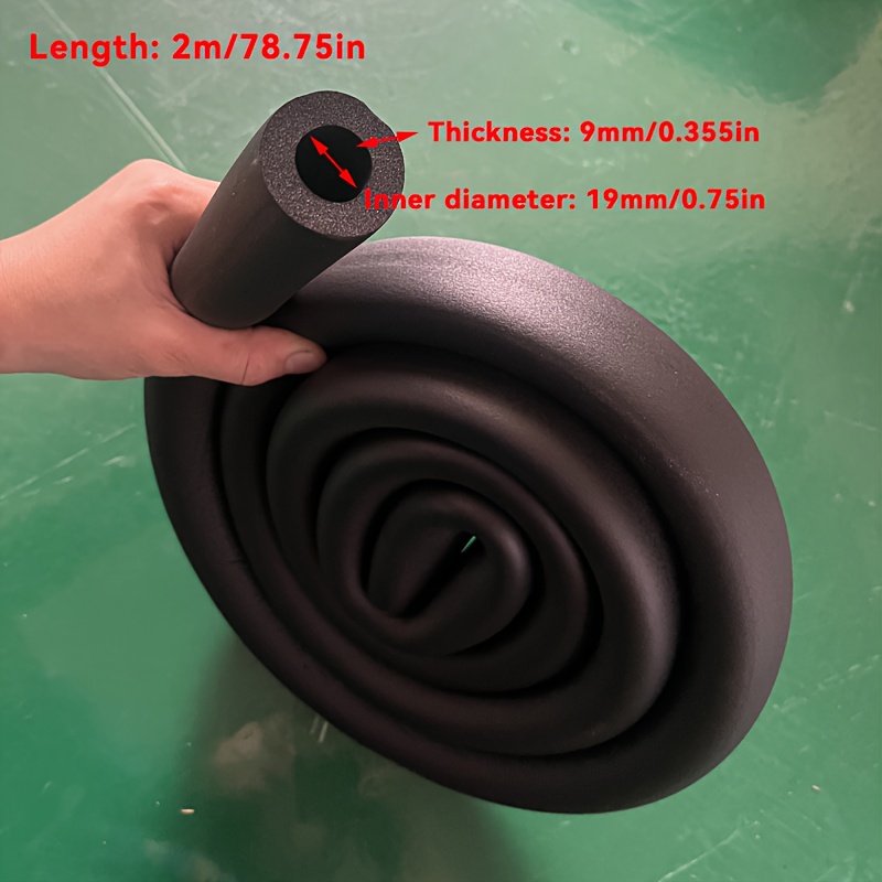 insulation foam pipe for ducts foam pipe insulation cover for rod padding used for handle grip in hvac outdoor air conditioning units heating pipes 9mm thickness 2m length black with inner diameters of 0 6cm 1 6cm 1 9  5cm   2cm