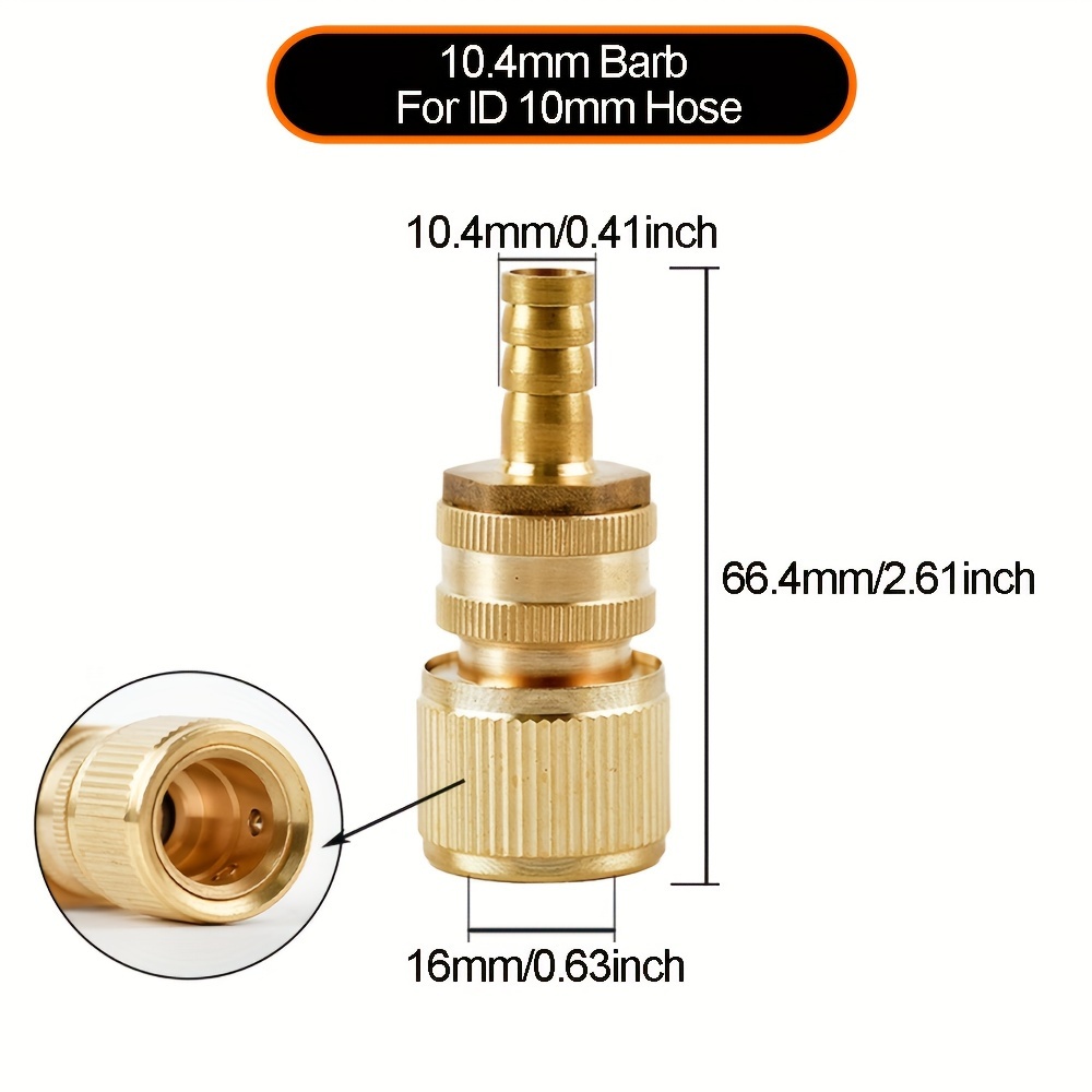1pc Brass Hose Fitting 6/8/10/12/14/16mm To Female Quick Connector Adapter For Garden Irrigation