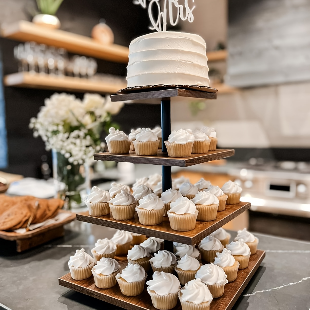 4 tier cupcake stand wooden cupcake holder stand for 50 cupcakes rustic cupcake display stand for wedding birthday