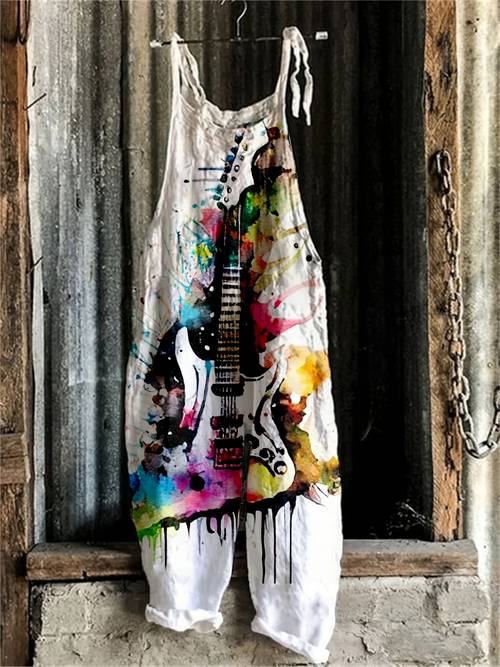 item picture womens and summer printed pattern vacation casual overalls with adjustable straps