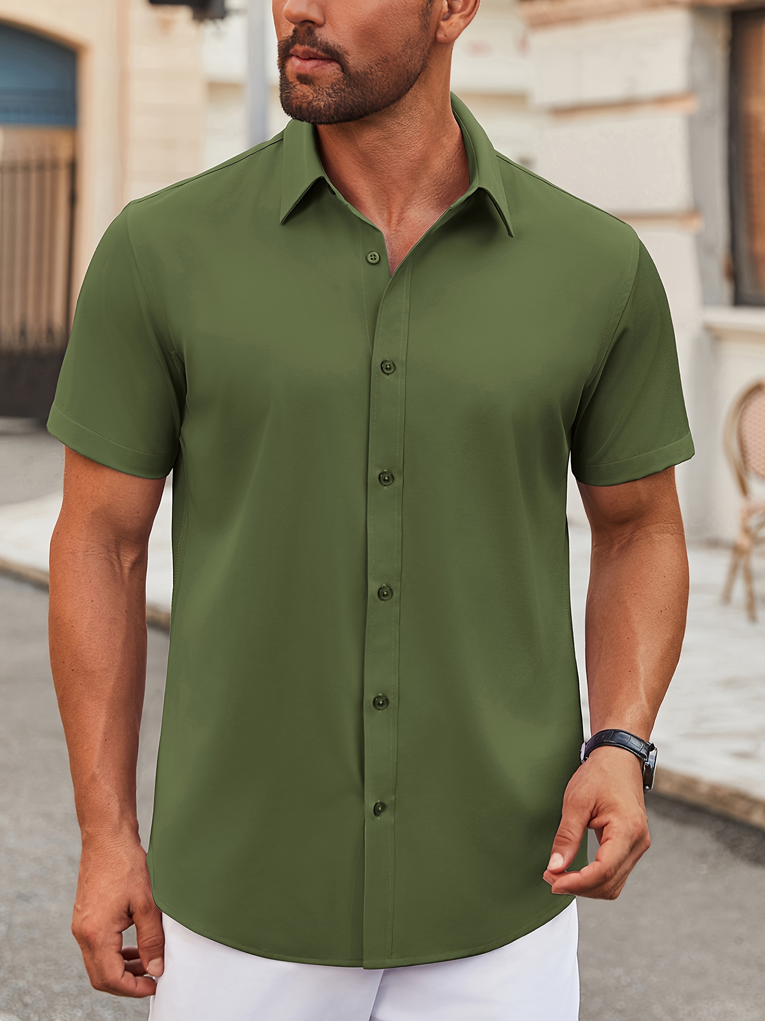 short sleeve button up dress shirts SEERSUCKER BUTTON DOWN ARTIST SHIRT