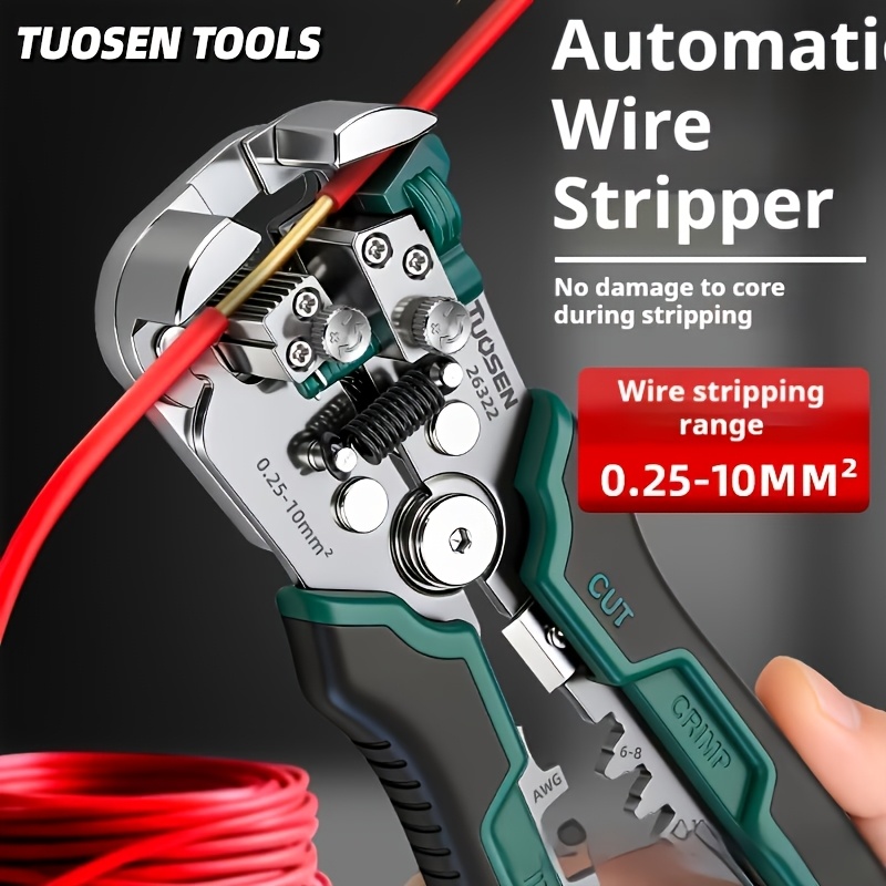 item picture 1pc electricians automatic wire   wire stripping cutting crimping tool multi functional   with stripping range of 0 25 10mm quick stripping peeling crimping cutting cable crimping pliers for electrician home renovation