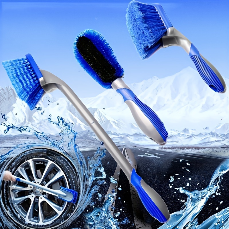 

Abs Resin Wheel And Tire Cleaning Brush Set, Long Handle Detailing Brushes For Automotive Wheel Cleaning, Uncharged Manual Operation, No Battery Needed - Multipurpose Vehicle Washing Tools Kit