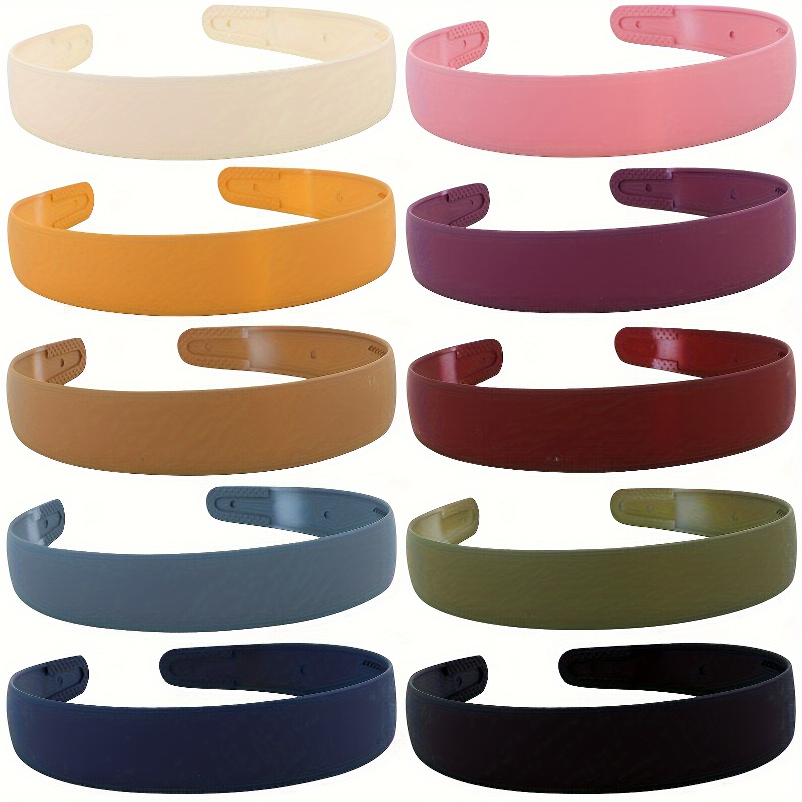 

10pcs Plain Plastic Headbands With Teeth, Assorted Colors, Diy Fashionable Women's Hair Accessories For Daily, Cosplay, And Valentines Crafting