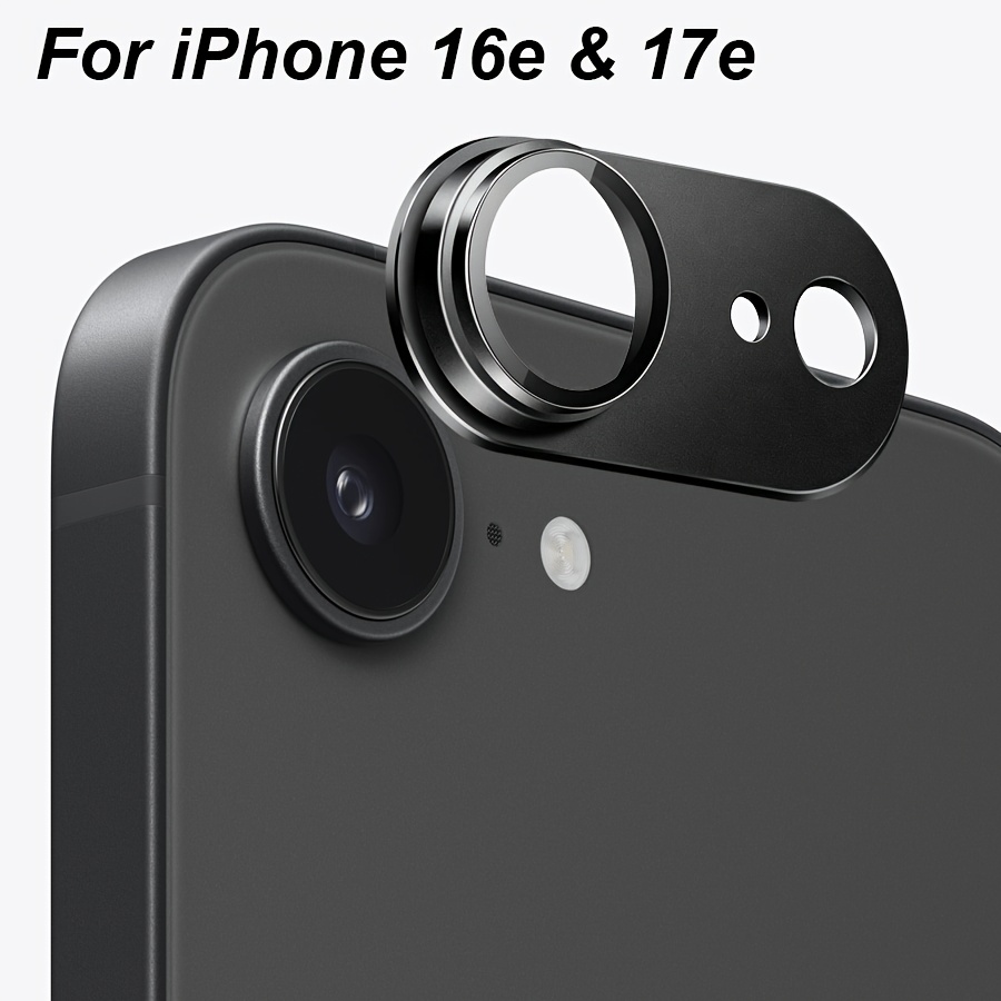 TEMU Camera Lens Protector For Iphone 17e And 16e | Metal Frame And 9h Tempered Glass | Full Coverage, Scratch-resistant, Strong And Case-friendly
