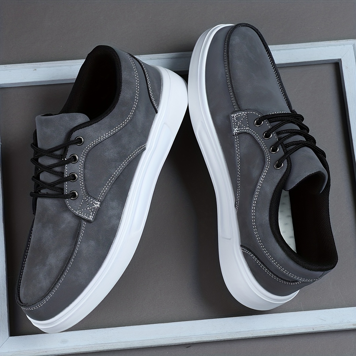 TEMU Men's Casual Sneakers, Low-top Lace-up Sneakers For