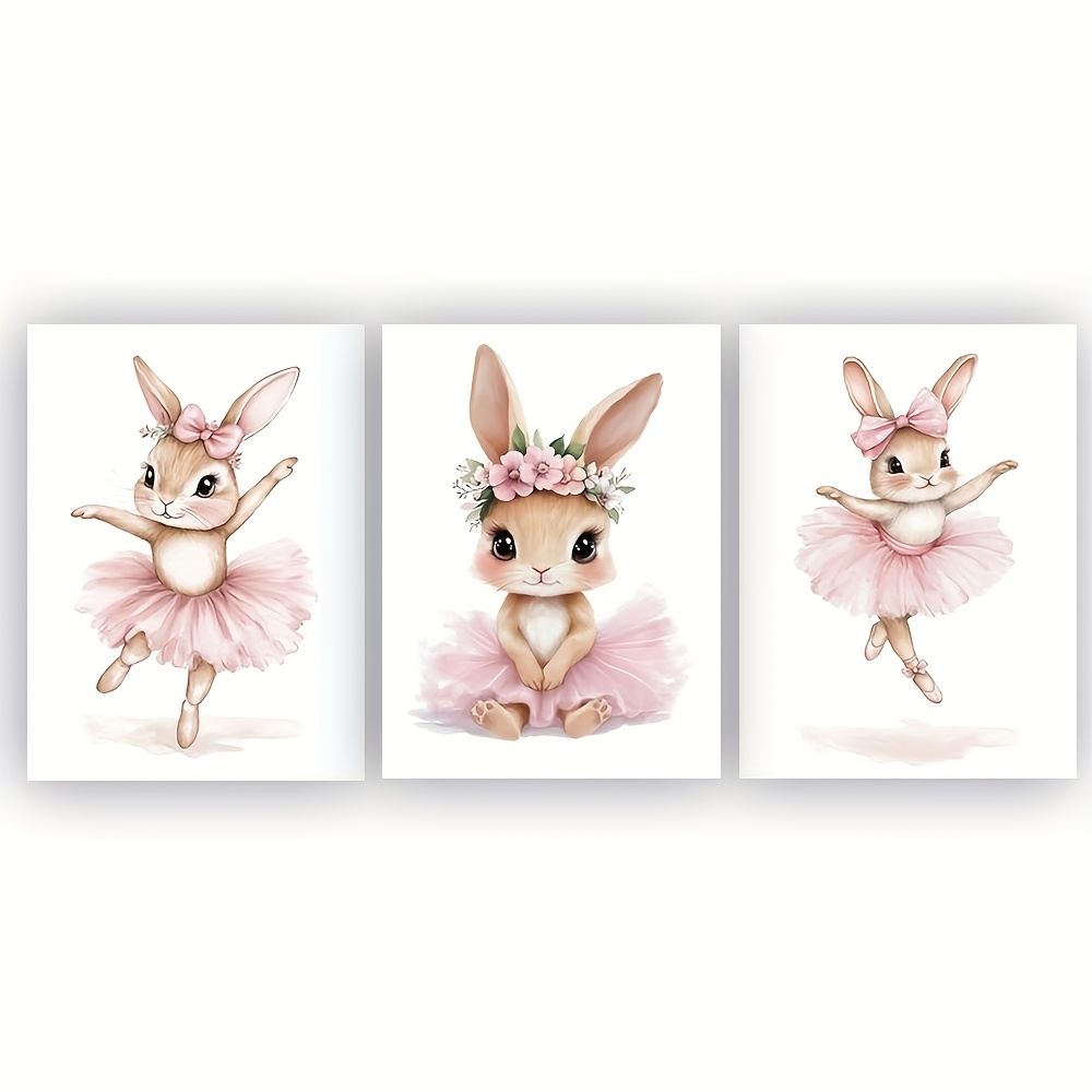 TEMU 2d Flat, 2d Flat, 3 Posters For A Nursery Wall Decoration Featuring Easter-themed Canvas Art, With Cute Prints Suitable For Boys' And Girls'