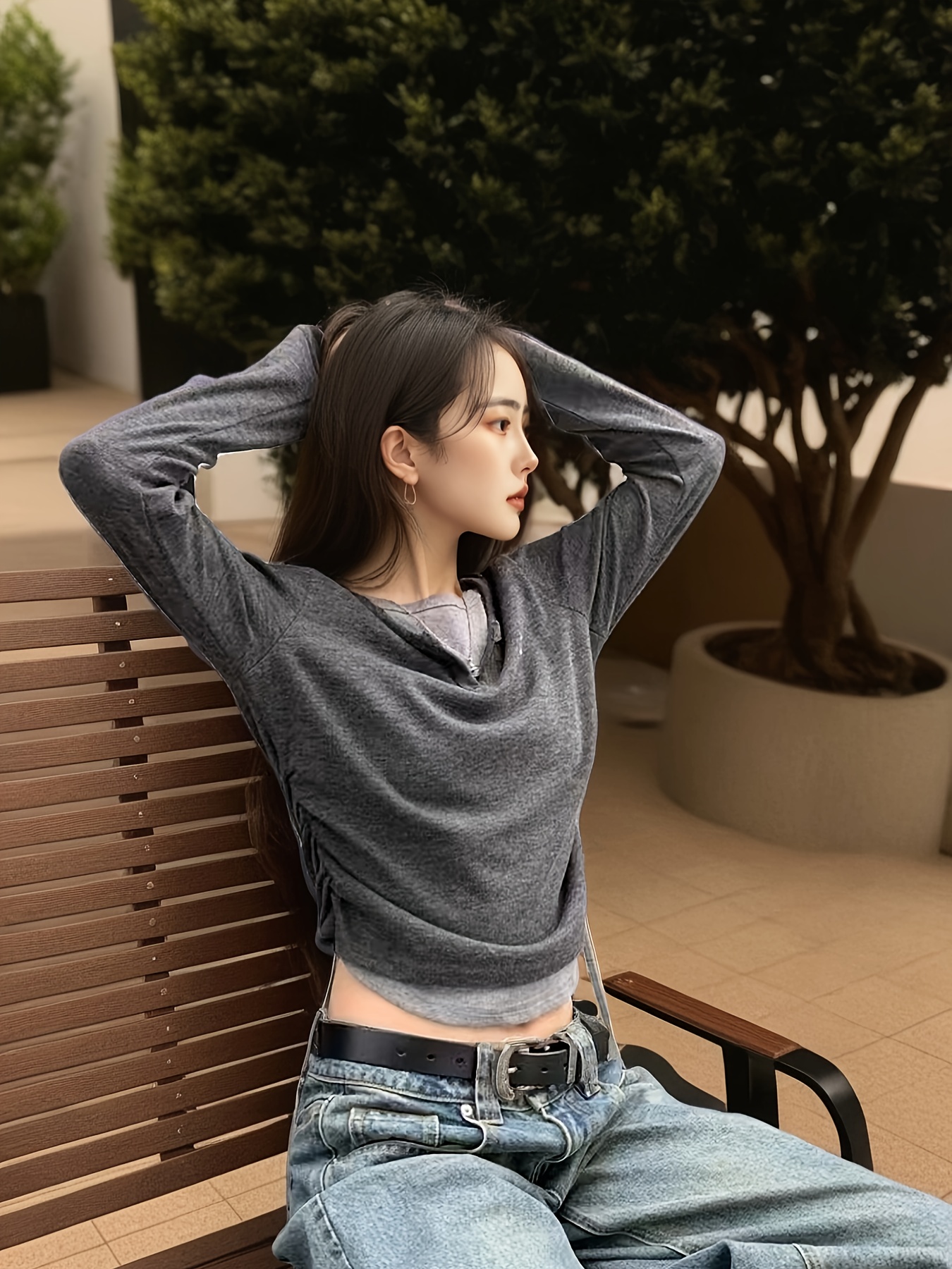 Maglietta Snellente Maglietta Donna Due Pezzi A Maniche Lunghe