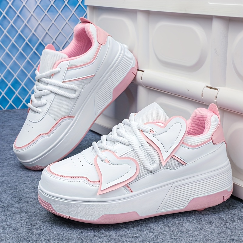 Unisex Kinder Rolschaats Schoenen 2 In 1 Multifunctioneel Met 4 Wielen Lichtgewicht Buitensport Cross Trainers Gymnastiek Running Sneakers Voor Jongens Meisjes (Color : 2, Size : 38 EU