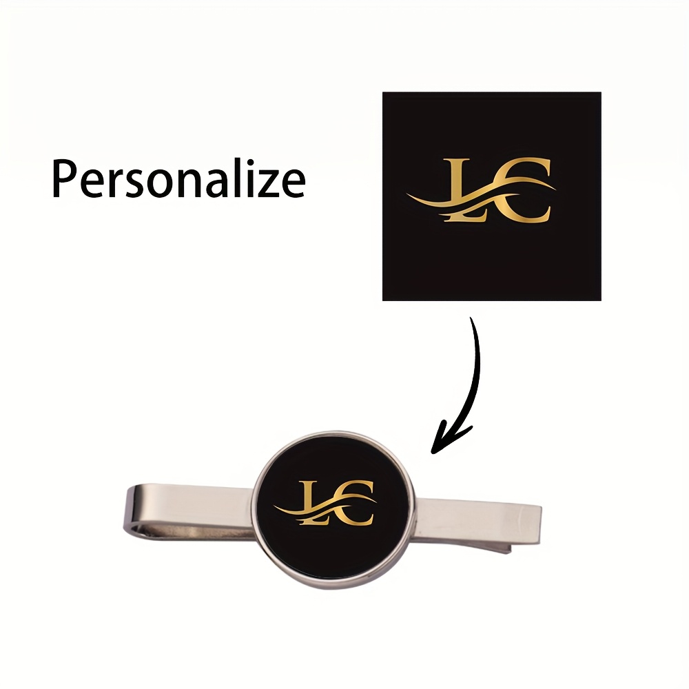 TEMU Custom Men's Tie Clip For Wedding Formal Wear, Personalized Tie Clip With Pattern/logo For Men And Women, Formal Attire Accessory, Personalized