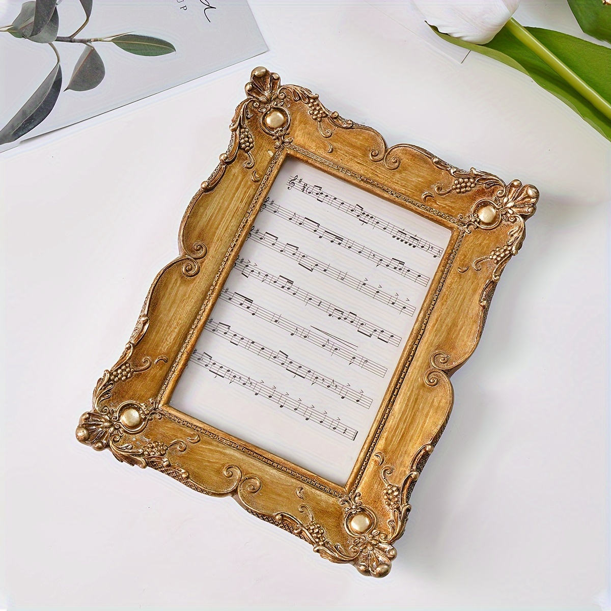 Cadre Photo Baroque Doré 15x21 Cm - Style Antique Avec Verre Acrylique Incassable, Décoration Murale Chic