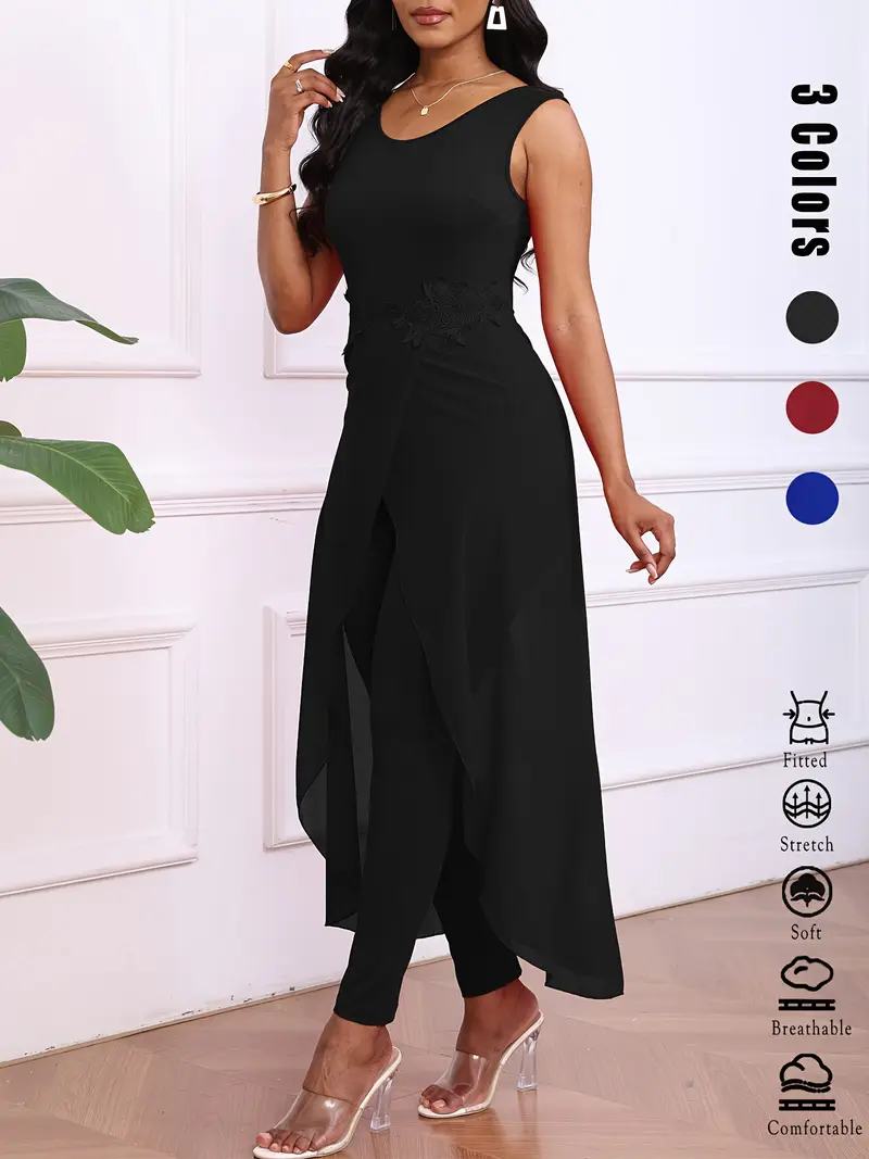 elegant blue lace trimmed bodycon jumpsuit women sleeveless - Temu Cyprus elegant blue lace trimmed bodycon jumpsuit women sleeveless - Temu Cyprus