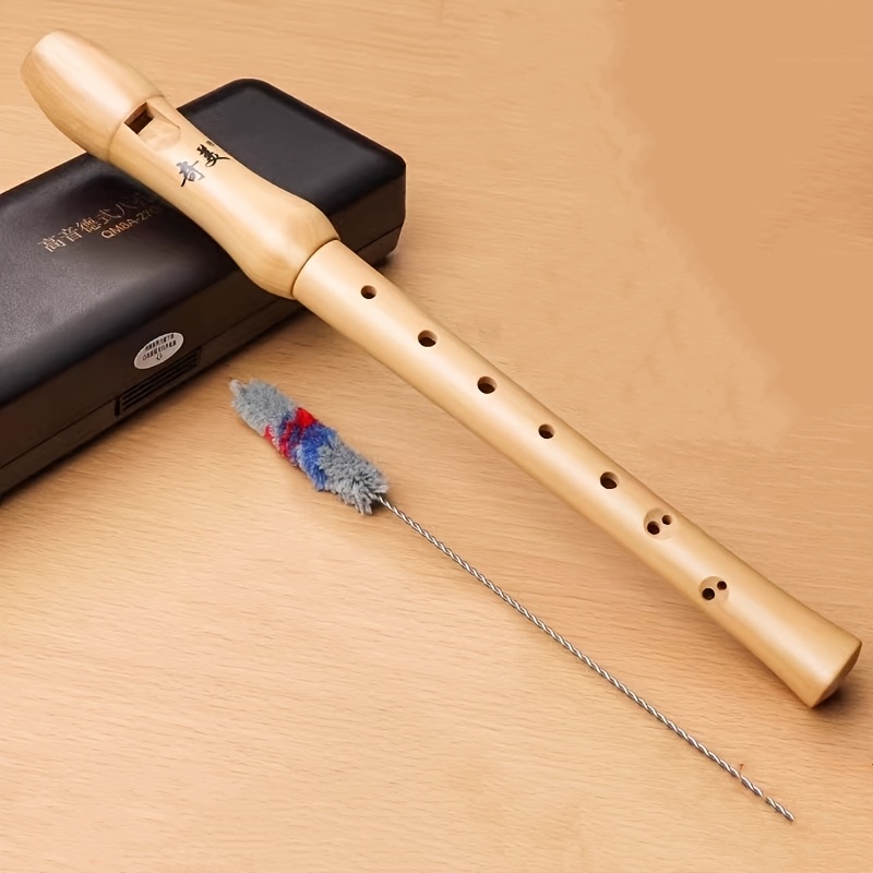 jieme 8 hole   recorder premium recycled wood polished light gray   baroque german british style flute for beginners students practice ensemble playing