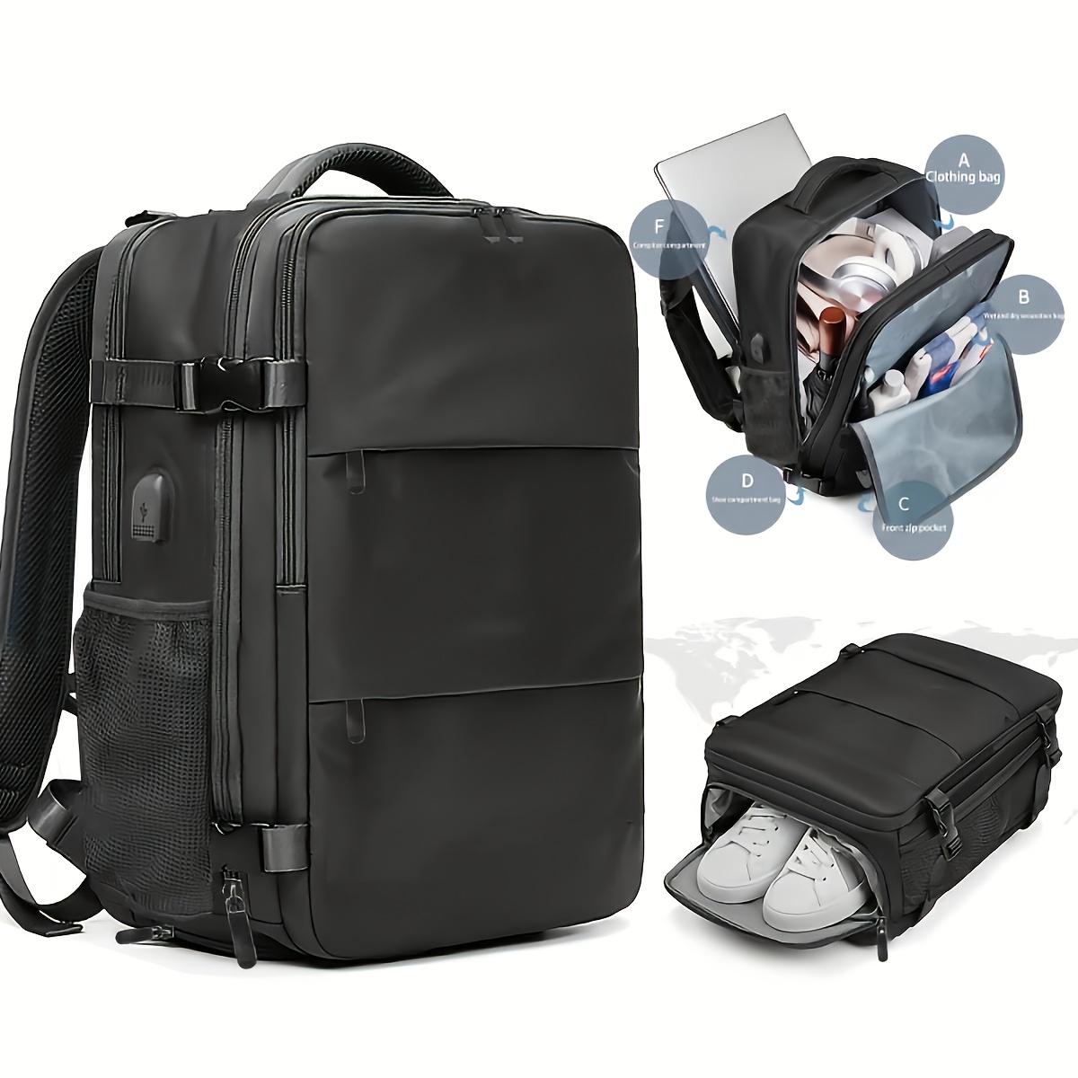 womens fashion backpack with shoe compartment large capacity travel backpack polyester lightweight laptop backpack stylish travel and commuting bag