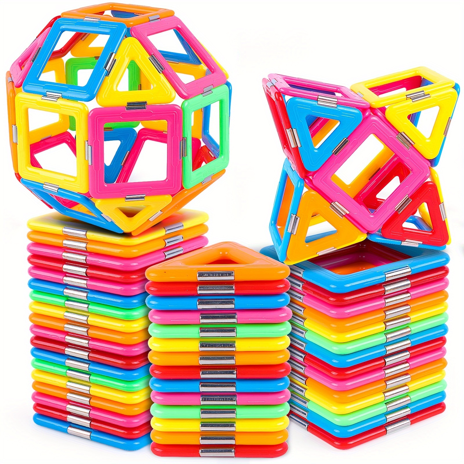 

52pcs Magnetic Tiles Stem Sensory Building Toys, Must Haves Educational Game , Christmas Gift