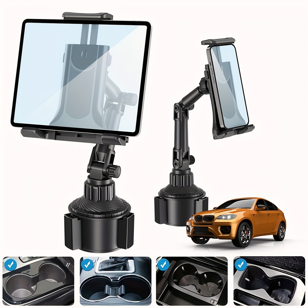 E-shop Verstellbare Auto-Getränkehalterung für Tablets und Smartphones, robuste Basis, passend für 4,7-14-Zoll Tablets, für iPad Mini/Air/Pro, iPhone