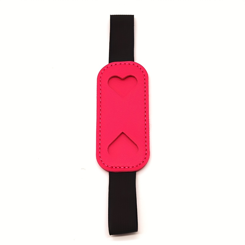 TEMU 1pc Pince à Stylo en Cuir PU Élastique de Cœur, Porte-Cahier, Insert pour Stylo, Accessoire Simple en Cuir PU pour Poche