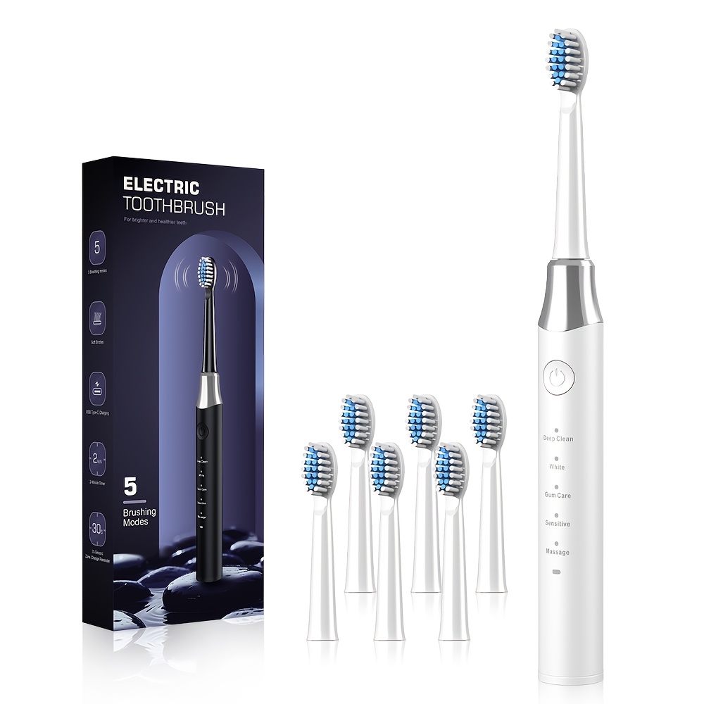Smart Electric Toothbrush with 5 Modes, USB Rechargeable