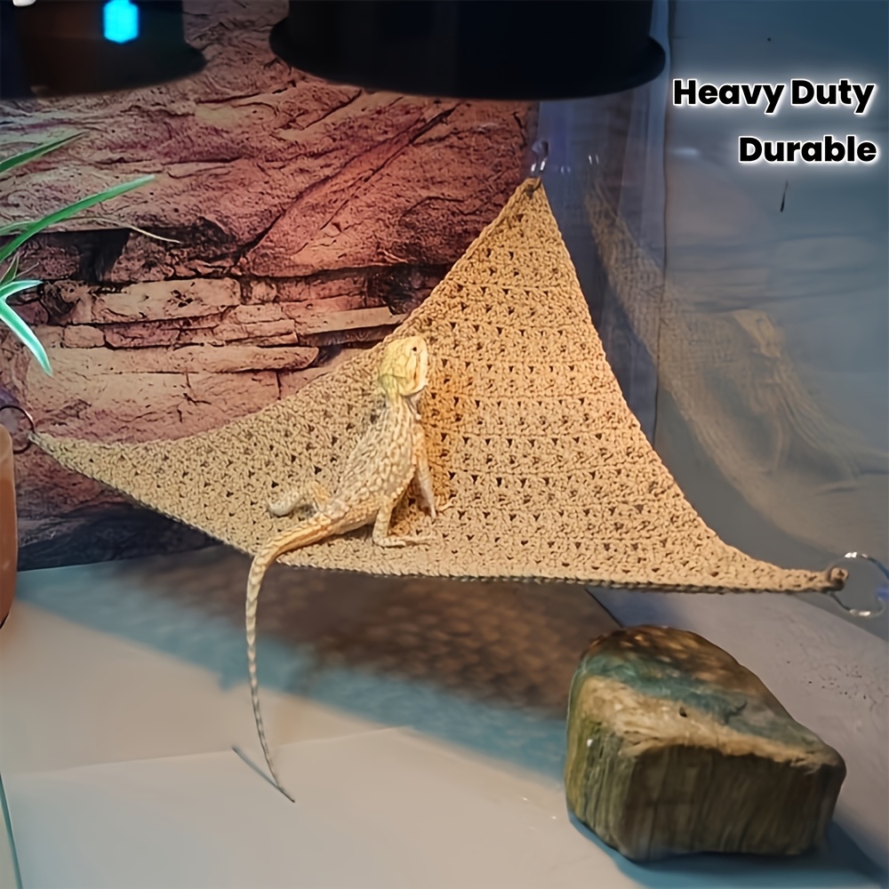 TEMU Dasunmomo Hand-woven Bearded Dragon & Small Lizard Hammock With Climbing Net & Suspension Bridge - Heavy-duty Suitable For Climbing Exercise,