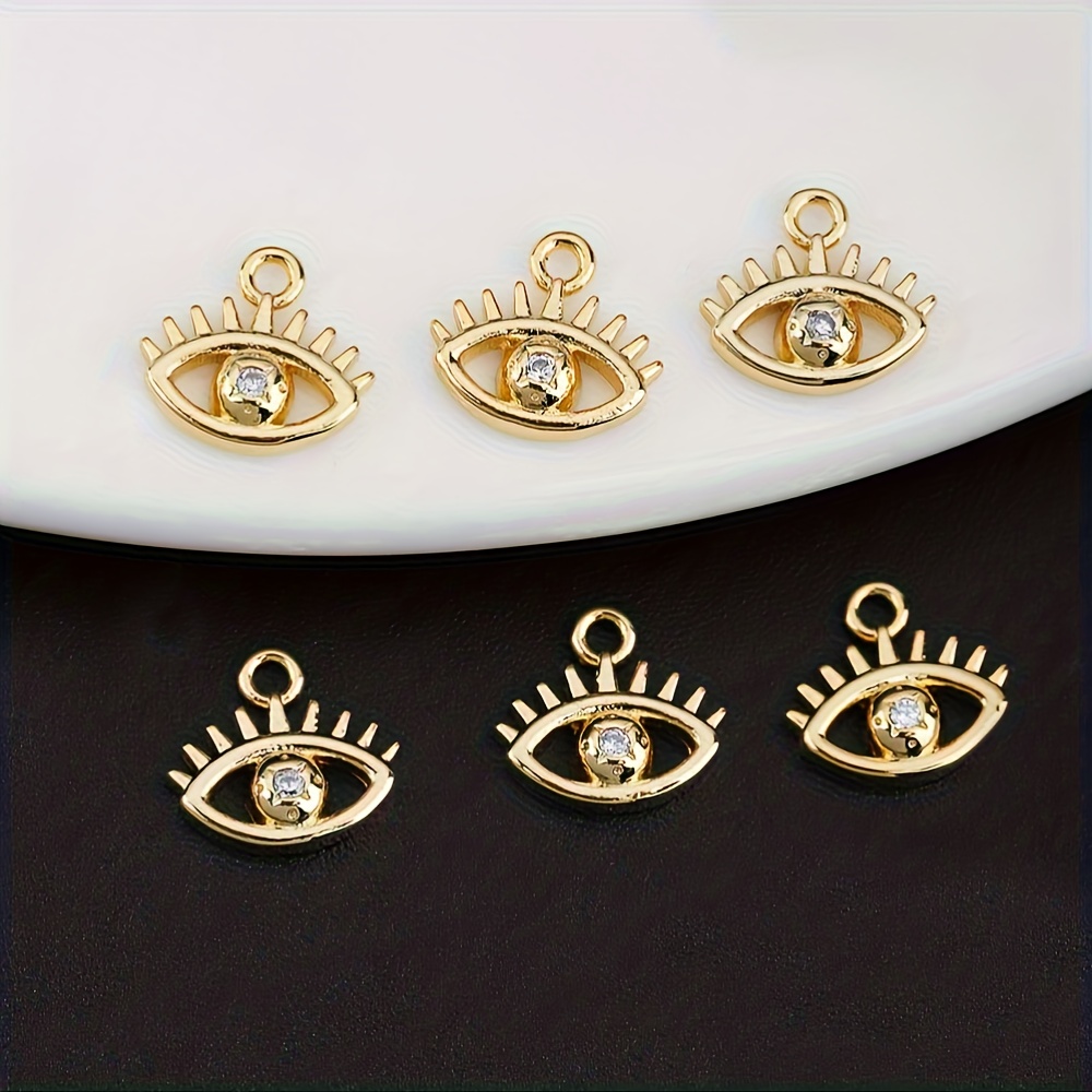 Image of 6pcs Eye Micro-inlaid Zirconia Pendant Earrings Bracelet Additions Jewelry Additions Crafts Bracelet, Necklace Additions