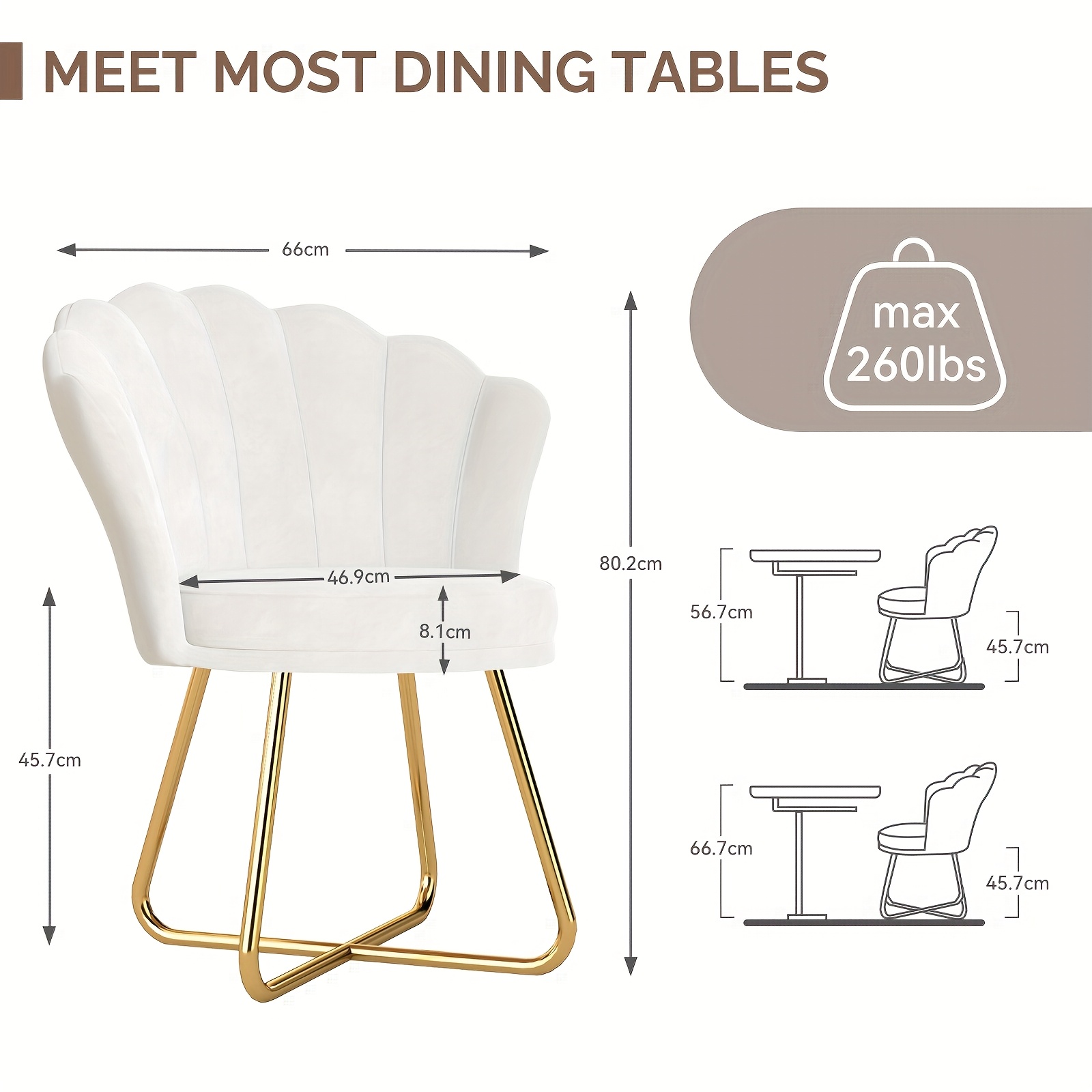 Upholstered Dining Room Chair with Backrest and Armrests